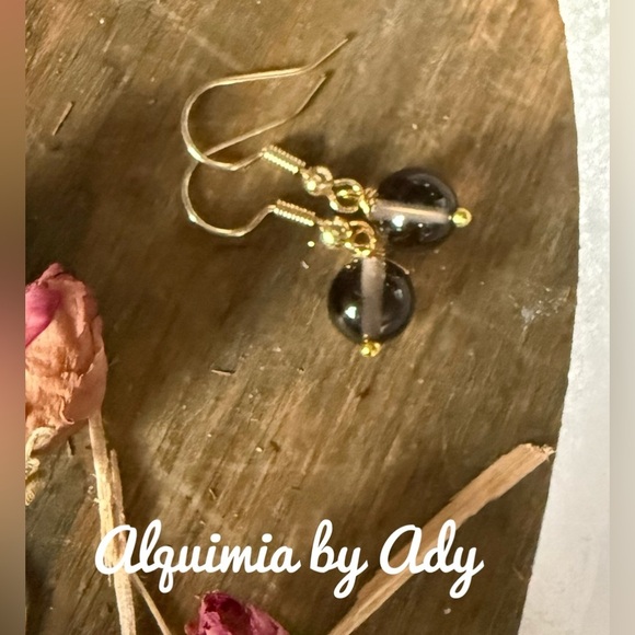 Alquimia Gold and Smokey Quartz Earrings - Picture 1 of 1